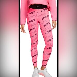 Nike Pro New  Pink&Black Printed Tights Size Small